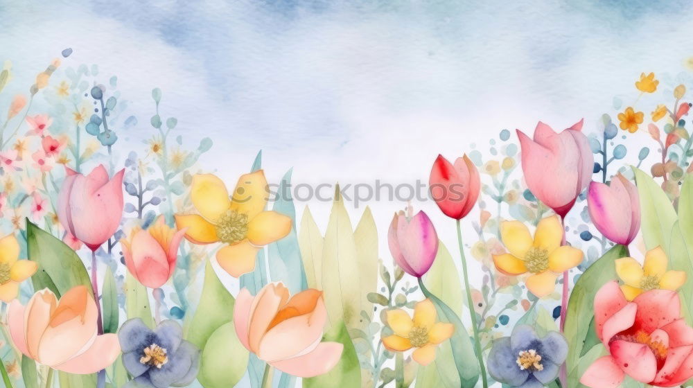 Similar – Tulips flowers in the park or garden