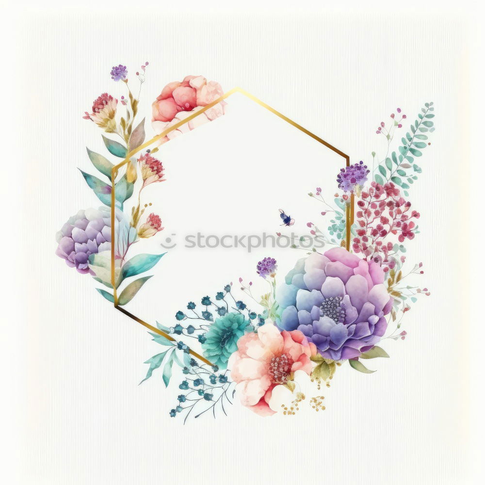 Similar – Image, Stock Photo Round flower frames with pink flowers, marker and bow