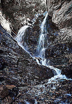 Similar – Image, Stock Photo A wild river flowing through large rocks with moss