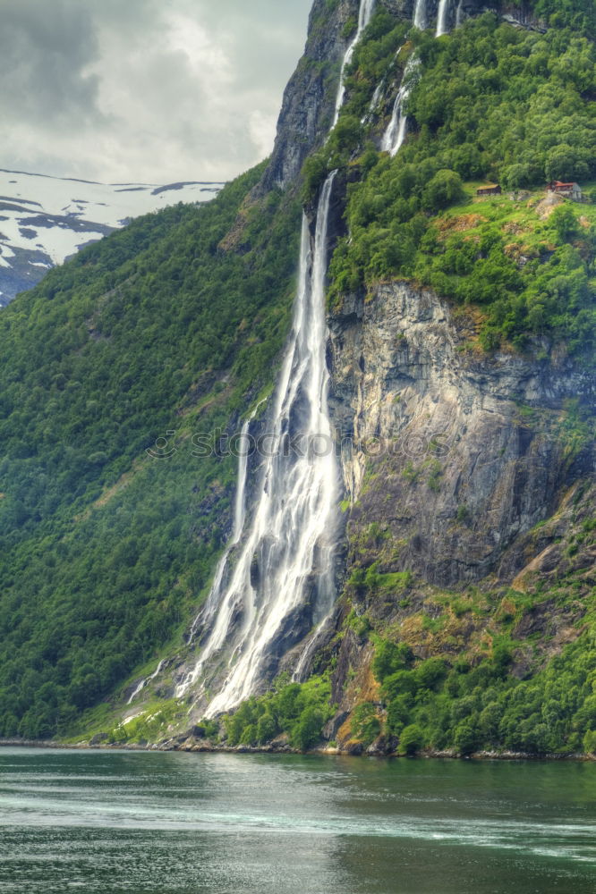 Similar – Waterfall in the Geirangerfjord