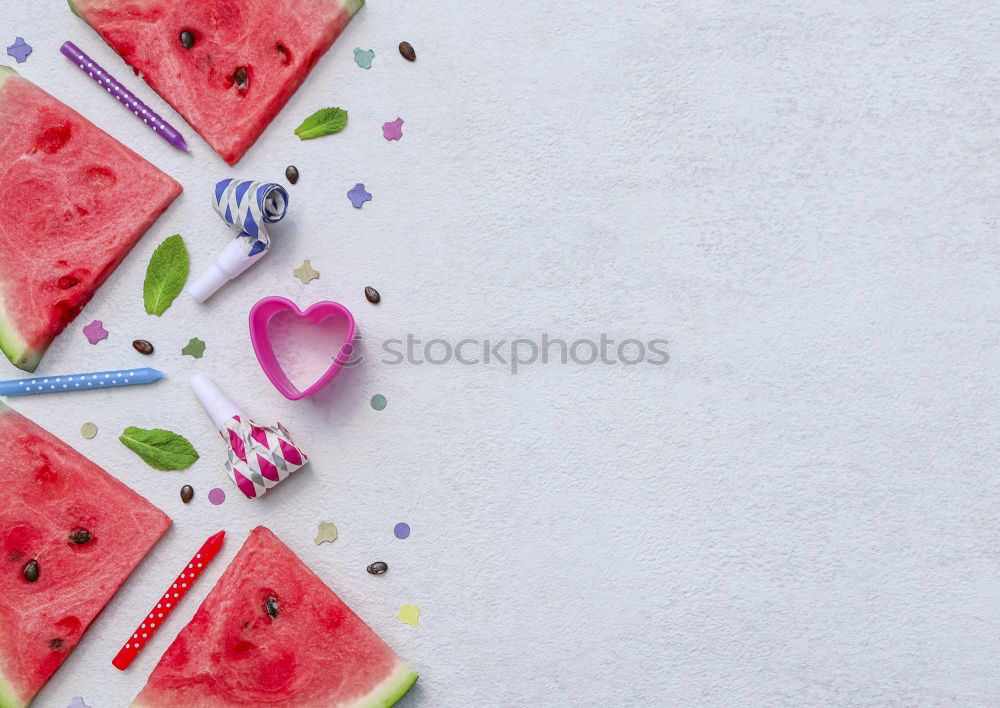 Similar – Fruits and berries popsicle ice . Homemade ice cream in vintage plate on blue kitchen table background with summer flowers, top view. Healthy summer desserts. Frozen juices on sticks. Vegan ice