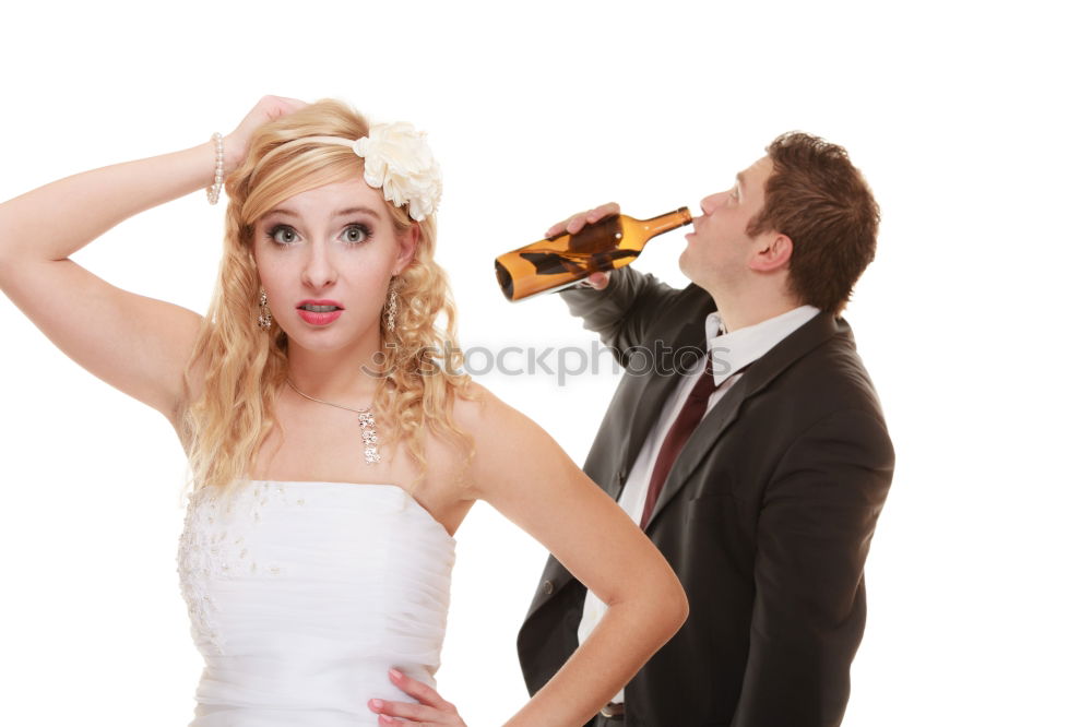 Similar – Image, Stock Photo Bride and groom enjoy a quiet moment together and a drink of white wine at their wedding reception