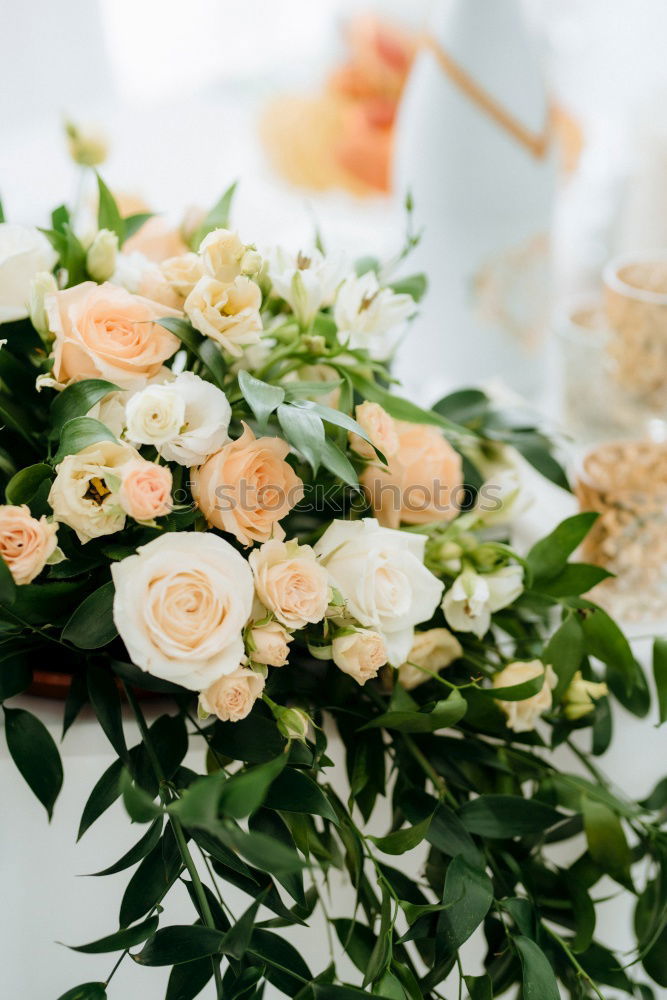 Similar – Female hand with roses bouquet of flowers