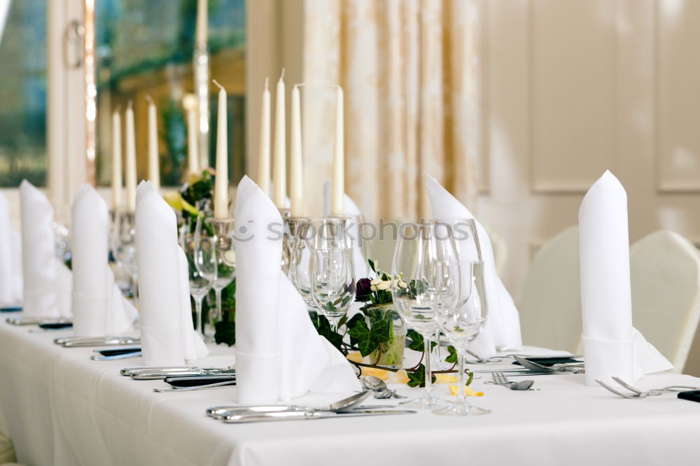 Similar – Image, Stock Photo Beautiful Decorated Wedding Restaurant Table Setting