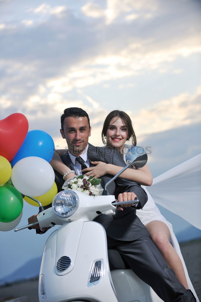 Similar – Couple taking a selfie on the motorcycle