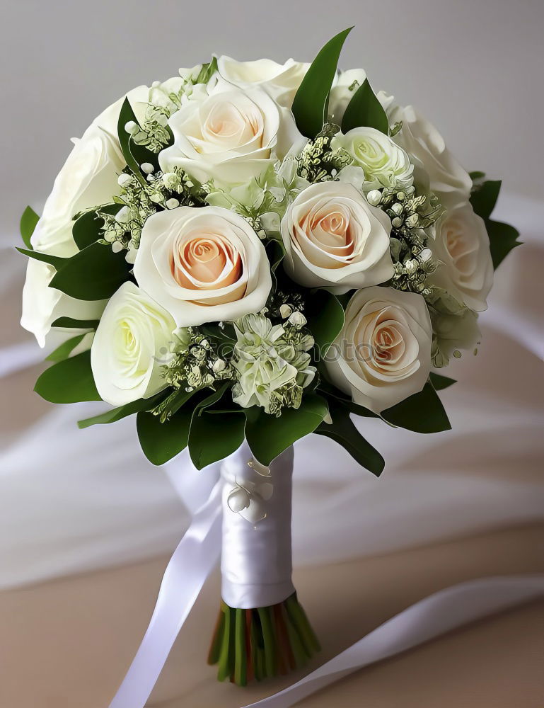 Similar – Image, Stock Photo Bridal bouquet of the bride with flowers roses in white at wedding