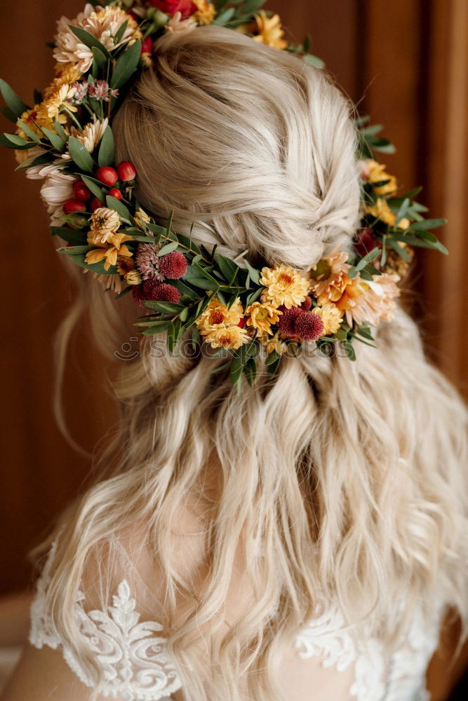 Similar – Image, Stock Photo Pretty woman wearing flower garland