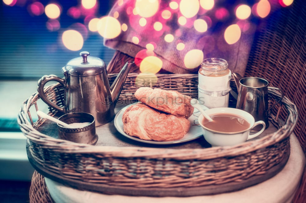 Similar – Espresso set with coffee cups, beans and coffee pot