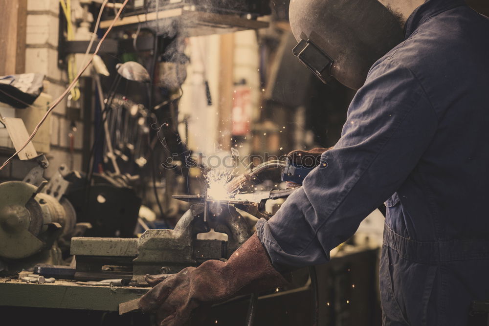 Similar – Image, Stock Photo Professional Mechanic welding.