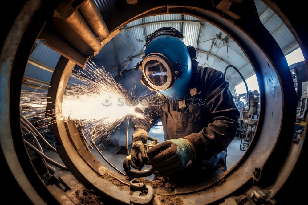 worker using an angle grinder