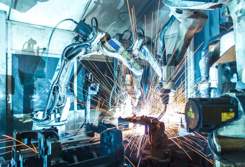 Similar – Image, Stock Photo Mechanic man welding metal material in garage