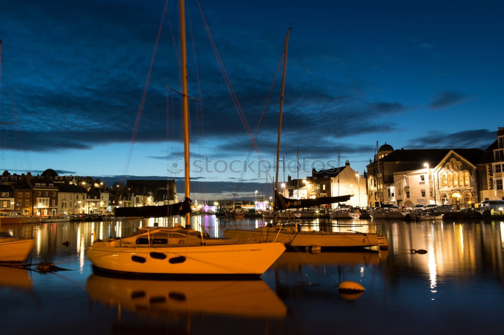 Similar – Image, Stock Photo Summer evening in the harbour…