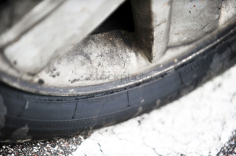 Similar – Bent rear tyre of a bicycle