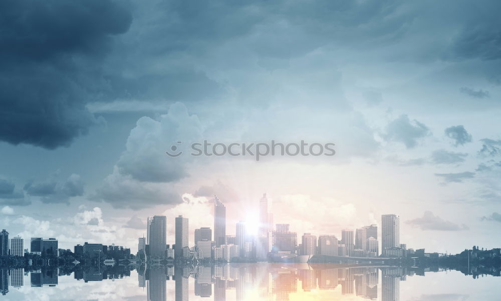 Similar – Image, Stock Photo City and big river