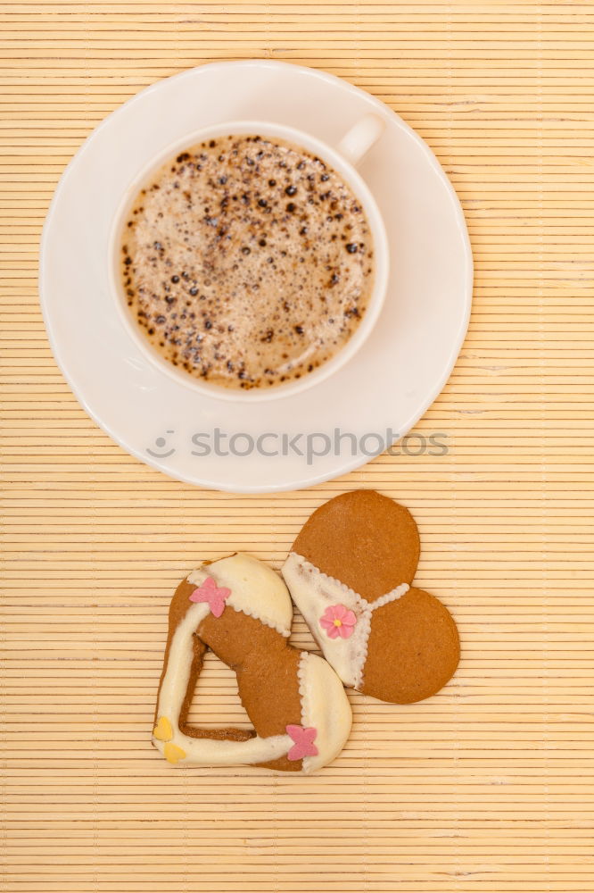 Similar – Image, Stock Photo Breakfast with fresh rolls and cappuccino
