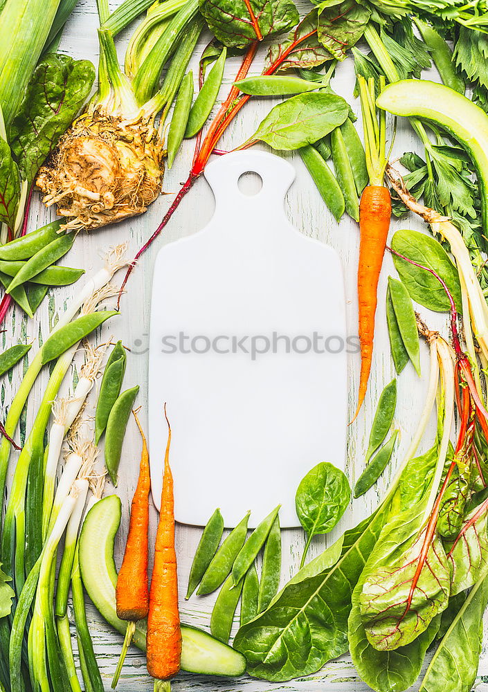 Similar – Image, Stock Photo Green organic vegetables around empty kitchen sieve