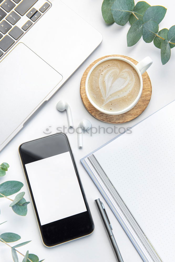 Similar – Image, Stock Photo Creative flat lay photo of workspace desk