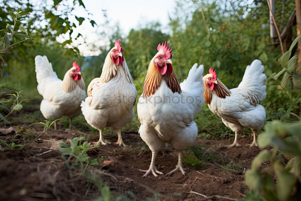 Similar – Image, Stock Photo Chickens outdoors on an organic farm