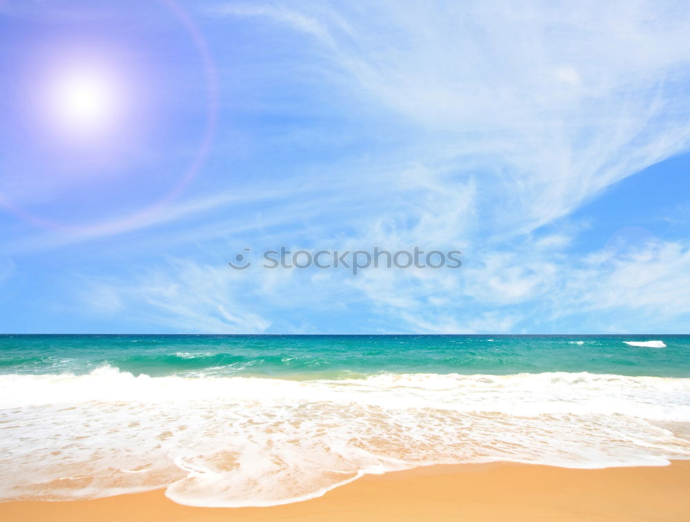 Similar – Tropical beach with sand and sea wave