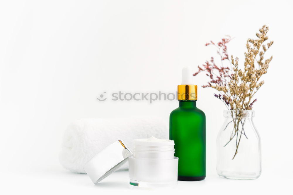 Similar – Image, Stock Photo Natural cosmetics. Serum and face oil bottles with plants