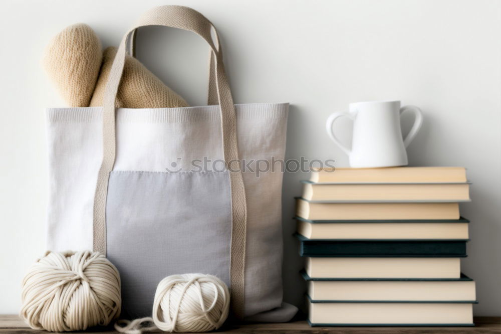 Similar – Notebooks pencils and school bag on a desktop