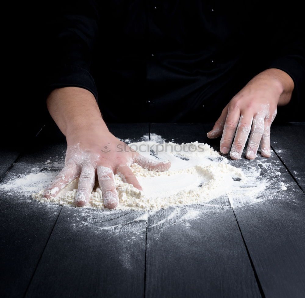 Similar – Image, Stock Photo baked rye bread on a brown wooden board