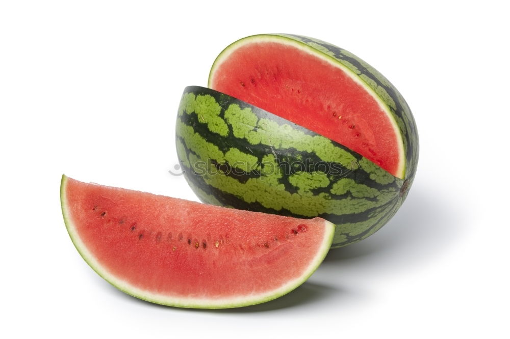 Similar – Pieces of watermelon on background painted in blue