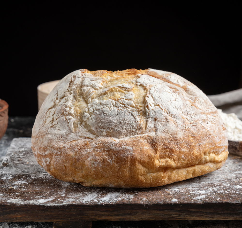 Similar – Image, Stock Photo baked round white wheat bread