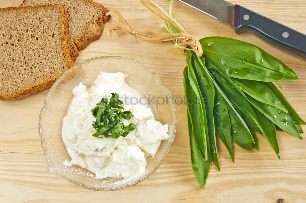 Similar – Crispbread with Cottage Cheese and Radish