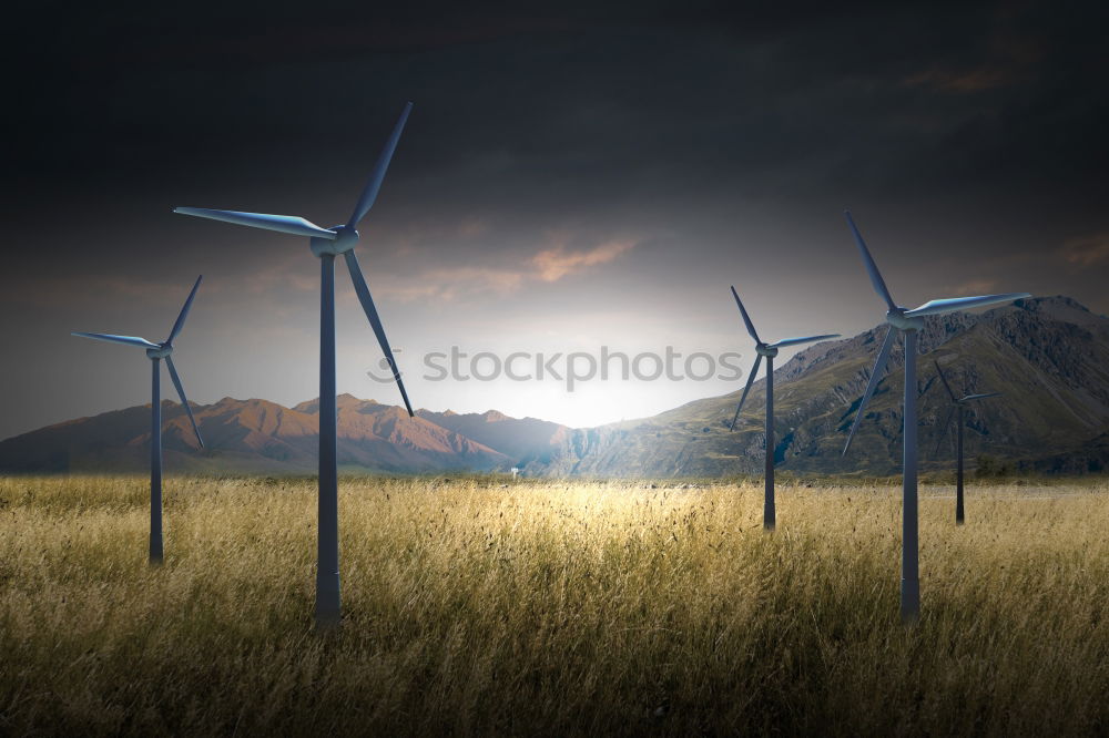 Similar – Image, Stock Photo Windmills at sunset