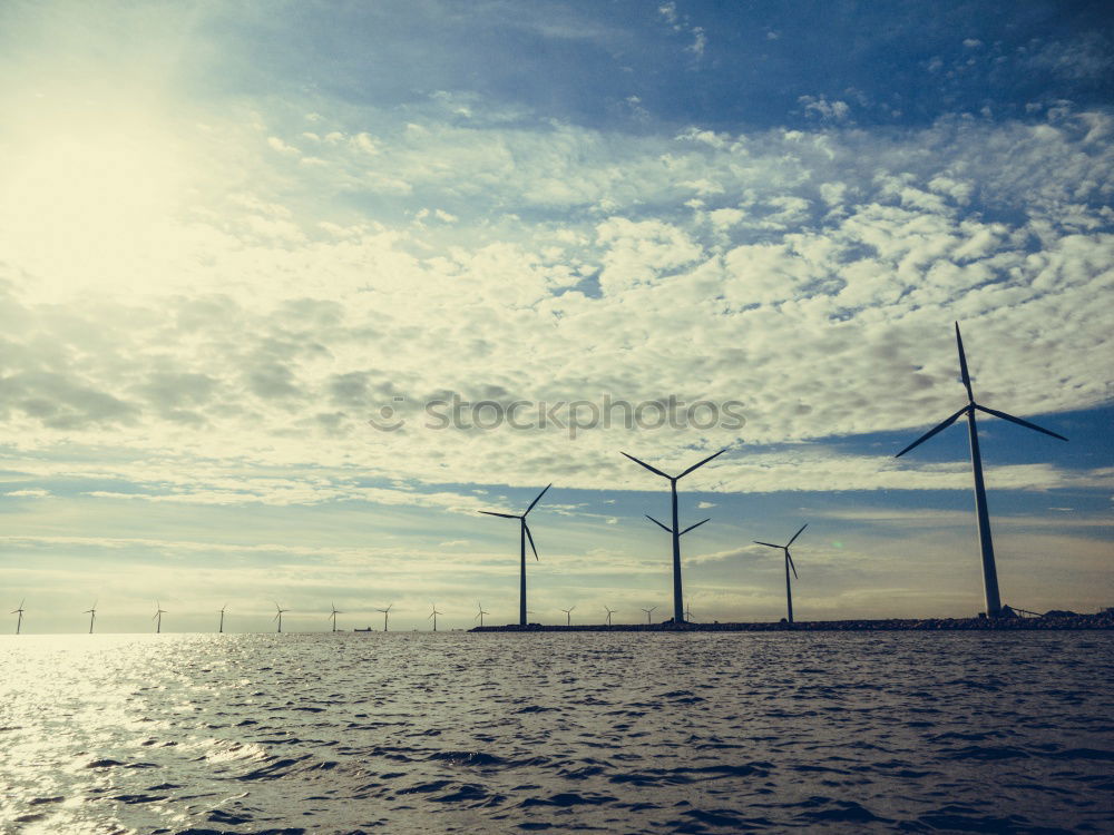 Image, Stock Photo windmills Sun