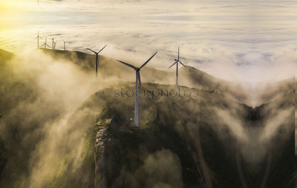 Similar – Chimneys in the fog Fog