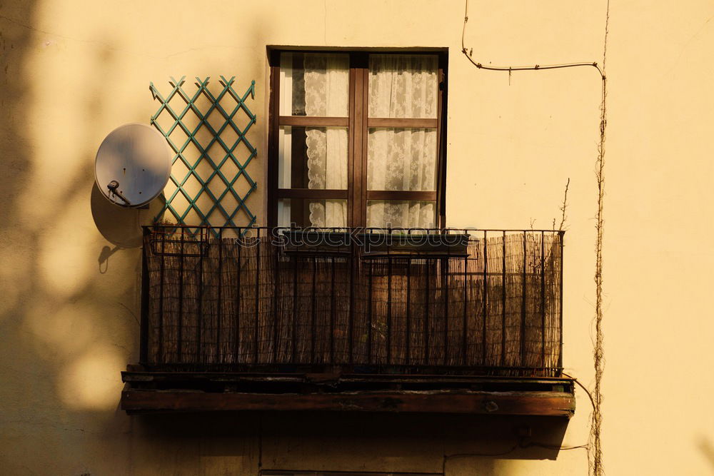 Similar – Rain pipe with face Window