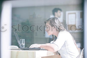 Similar – Image, Stock Photo young caucasian business woman texting a message on smartphone