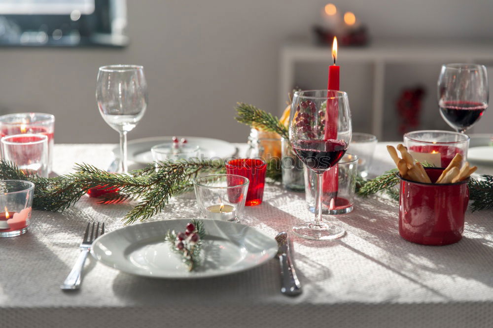 Similar – Christmas and New Year table setting in scandinavian style