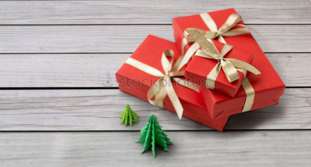 Similar – Image, Stock Photo Red wrapped gift boxes