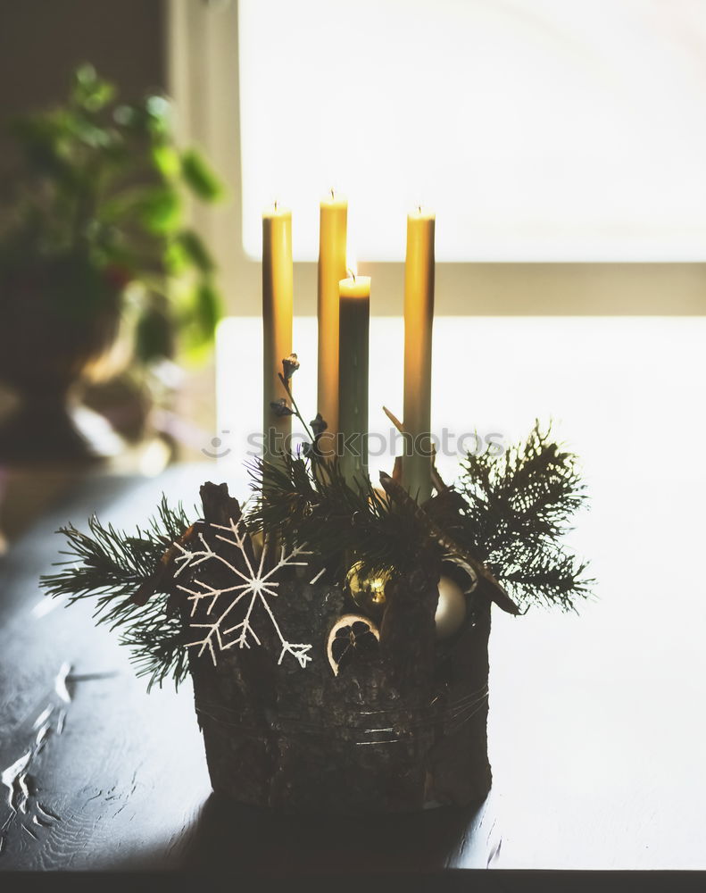 Image, Stock Photo Advent wreath on the table