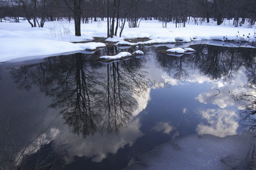 Similar – Image, Stock Photo Silent river in winter sleep