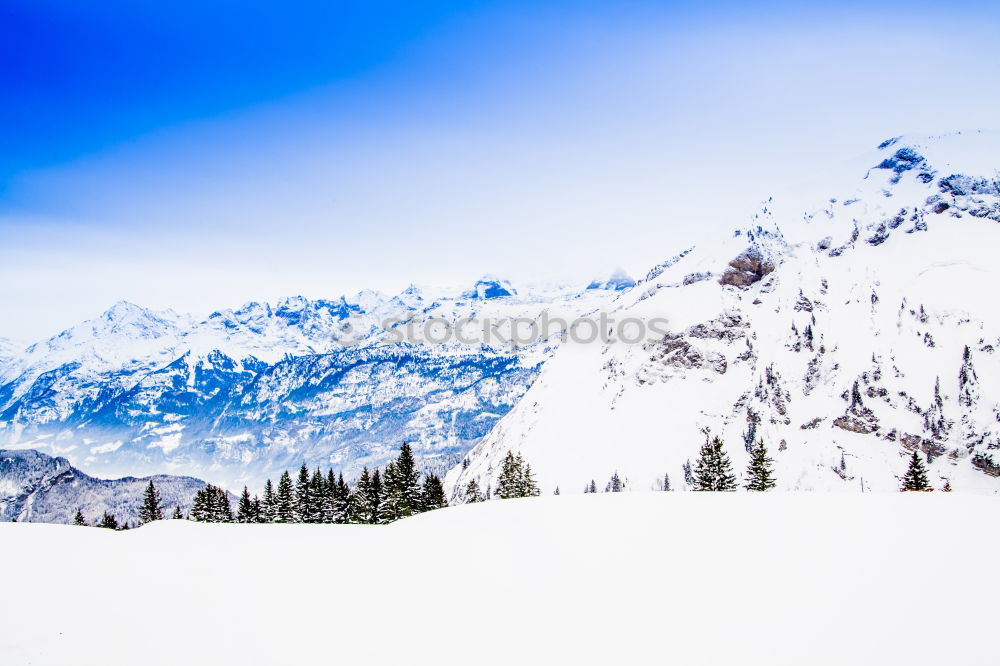 Similar – Ski hut & summit panorama