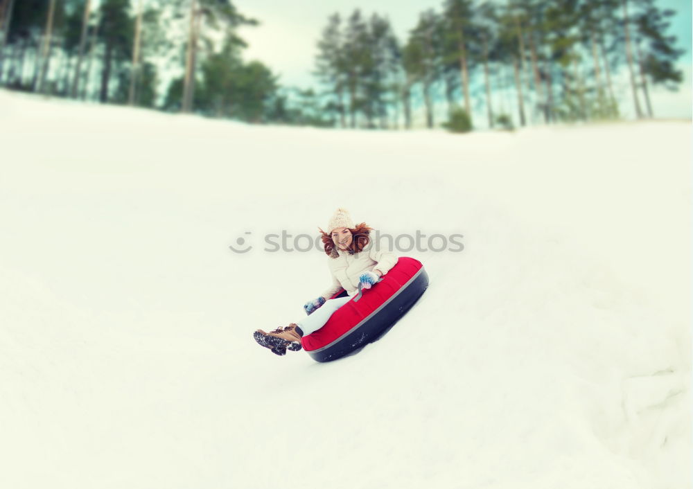 Similar – Image, Stock Photo A woman is standing in the snow.  Next to her two empty footprints. She wears black and white striped stockings and purple boots.