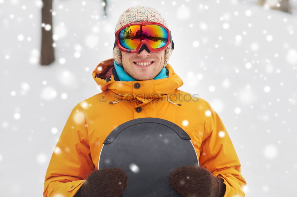 Similar – Image, Stock Photo Friends playing snowballs in woods