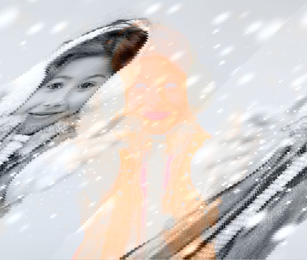 Image, Stock Photo child blowing snow on christmas