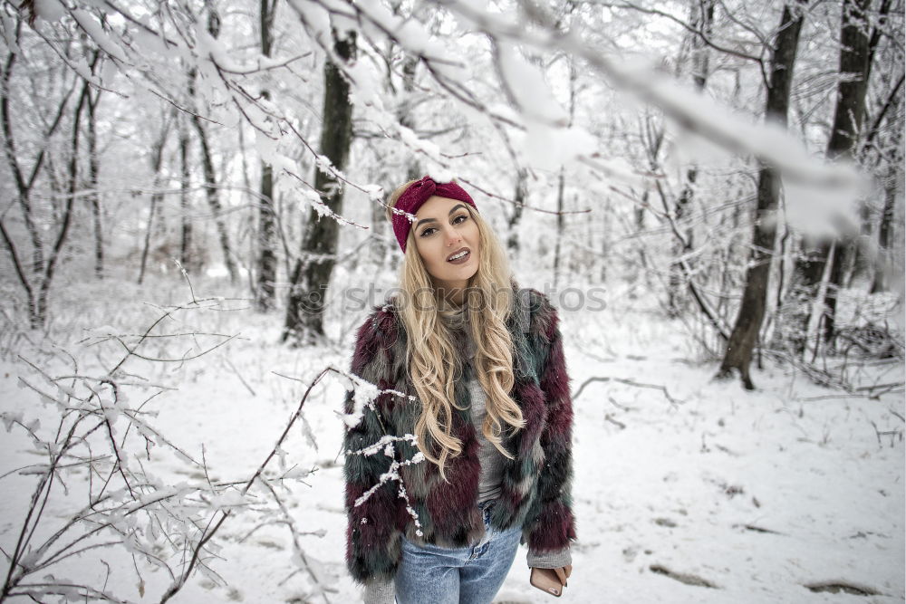 Similar – Image, Stock Photo portrait Young pretty woman in winter in the snow