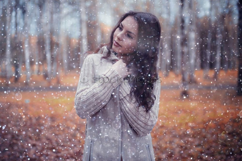 Image, Stock Photo Portrait of pretty woman smiling in nature