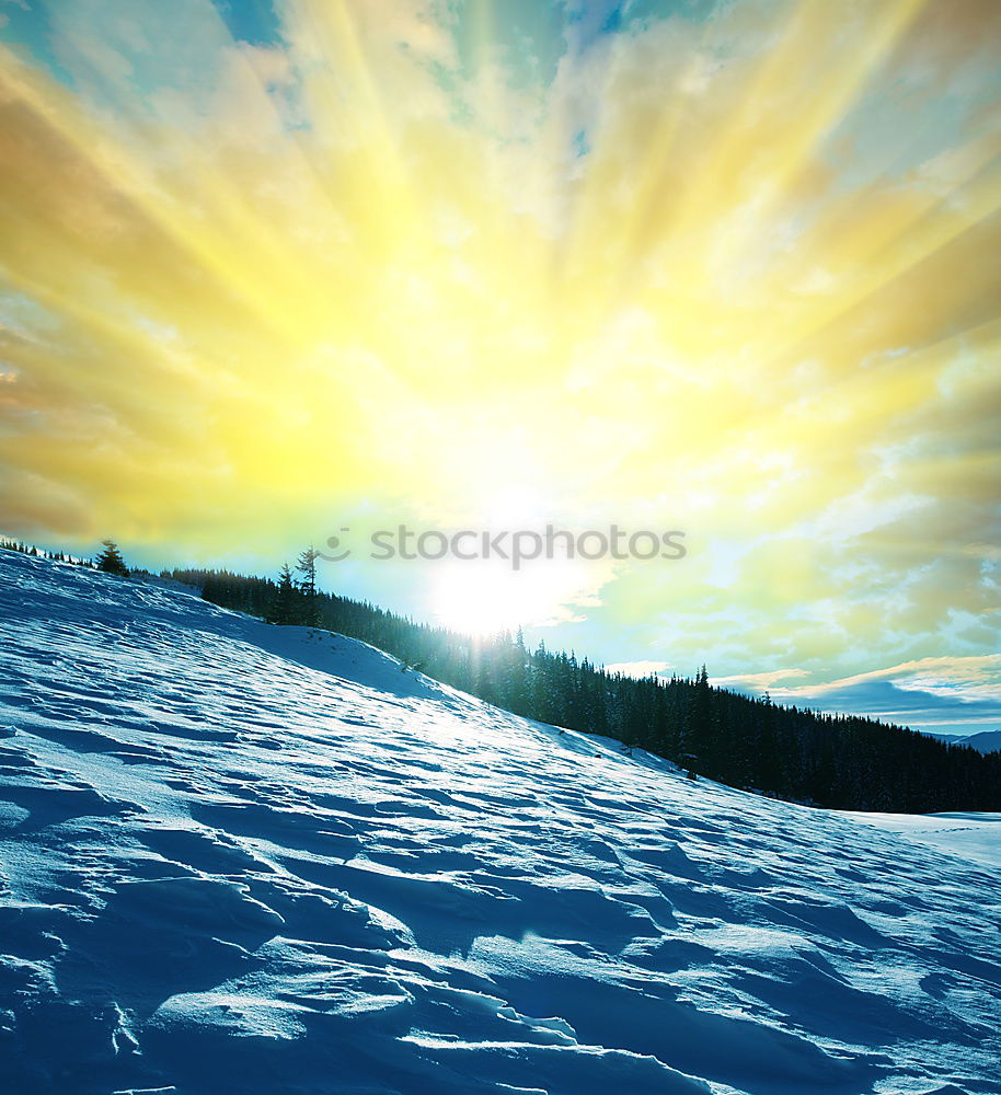 Similar – Image, Stock Photo Sunset in winter mountains