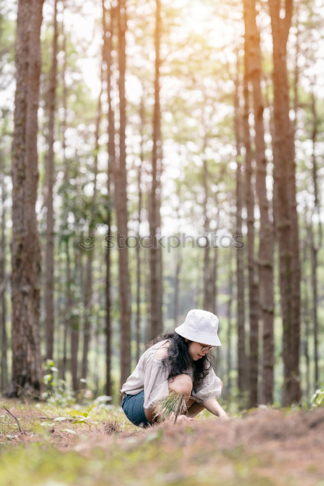 Similar – Image, Stock Photo Woman taking shots in forest