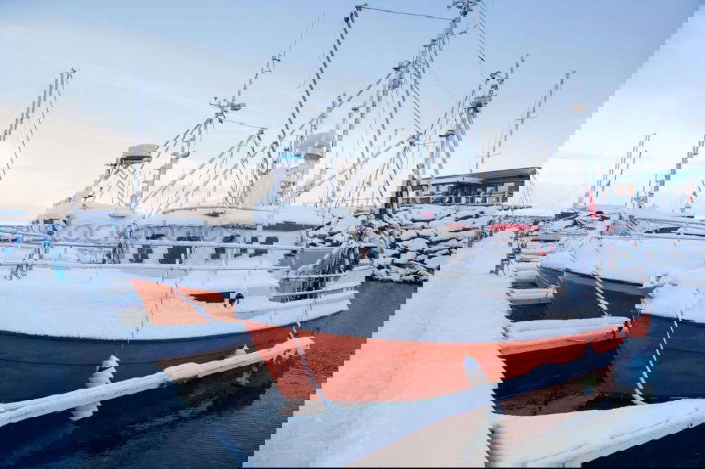 Similar – Image, Stock Photo Ship in harbor of Arctic city at night