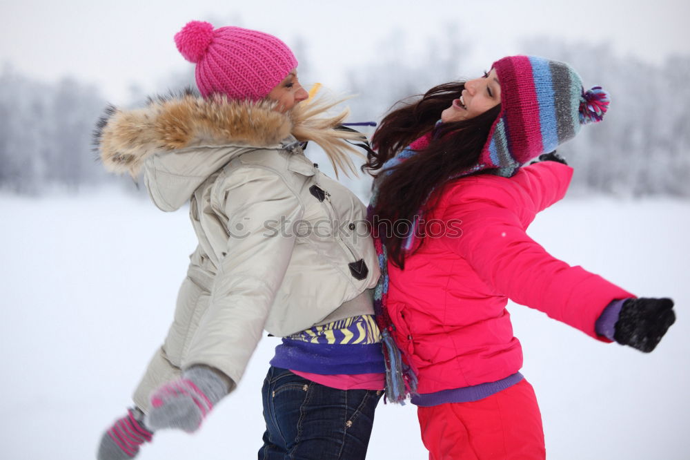 Similar – Mother and daughter during the walk in the forest