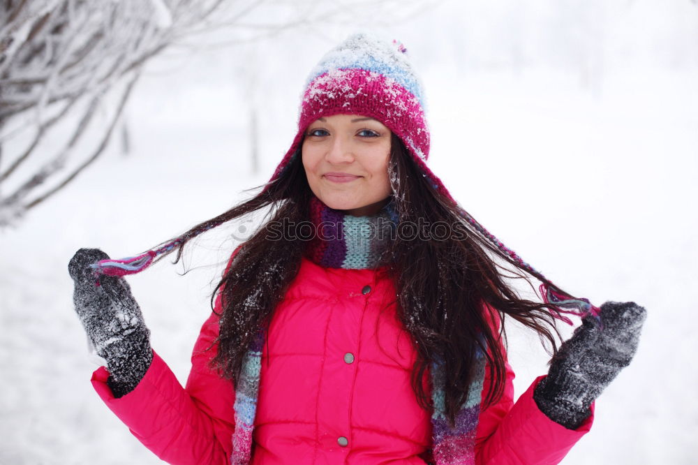 Similar – Image, Stock Photo Portrait of attractive woman on a snowy day