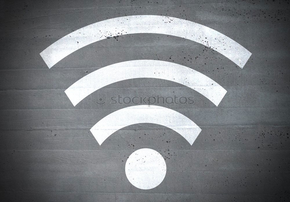 Similar – White Wi-Fi sign on red background